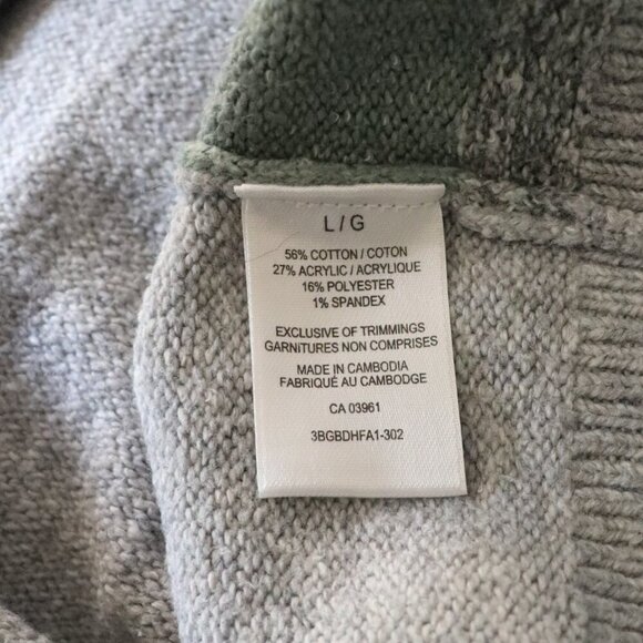 Denver Hayes Women's Sz Lrg Grey Striped Stretch Ribbed Crew Pullover‎ Sweater - Picture 11 of 12